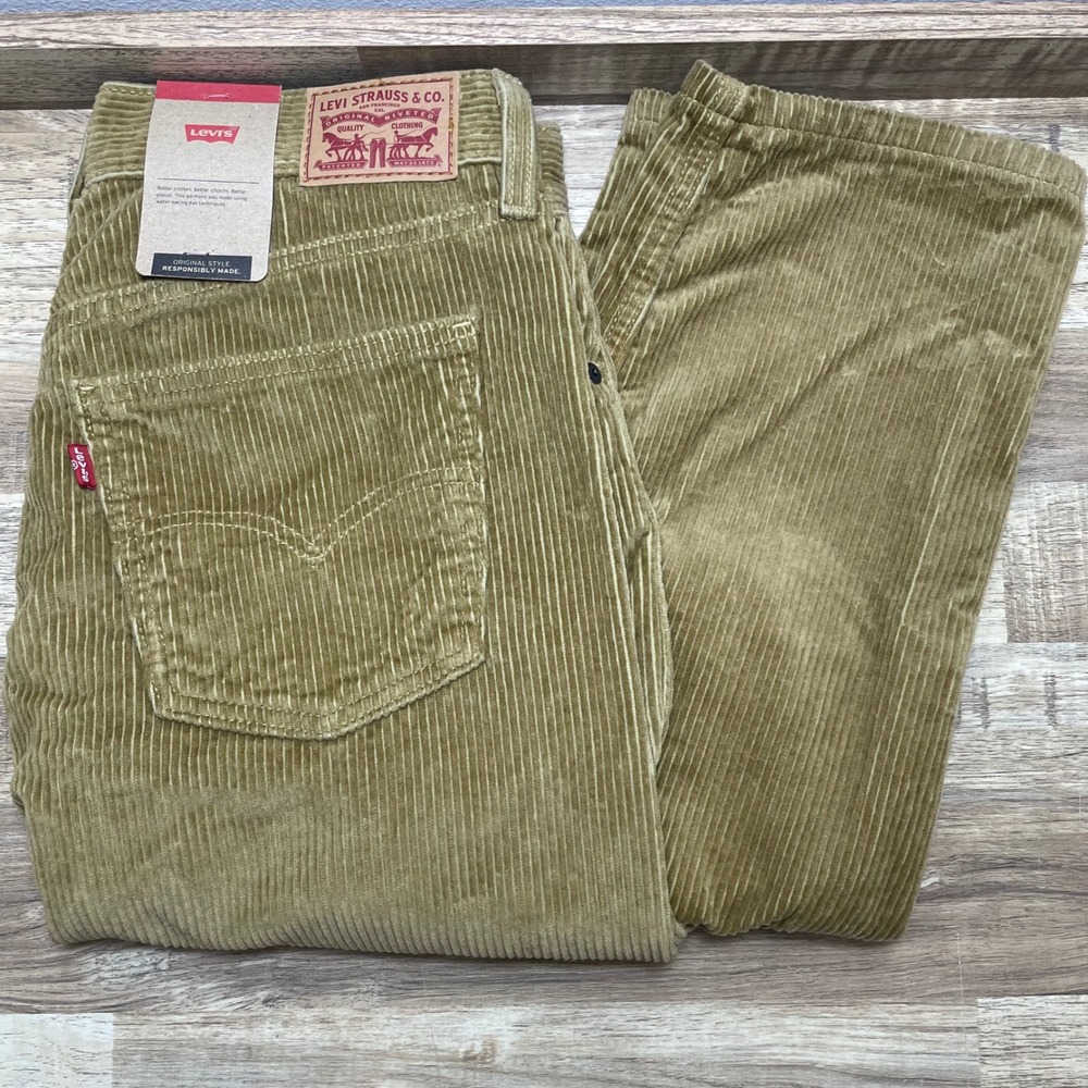 Levi's Men's Tan Khaki Corduroy Pants 29x30 Slim‎ Straight 5 Pocket New READ